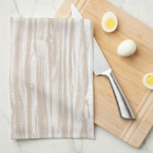 流木パターン-暗灰色の日焼けおよび白 キッチンタオル (四つ折り)