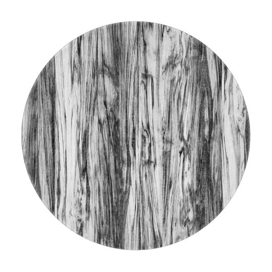 流木パターン – 黒、白、グレー カッティングボード (正面)