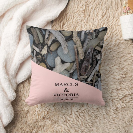 流木ビーチ結婚式 クッション (ブランケット)