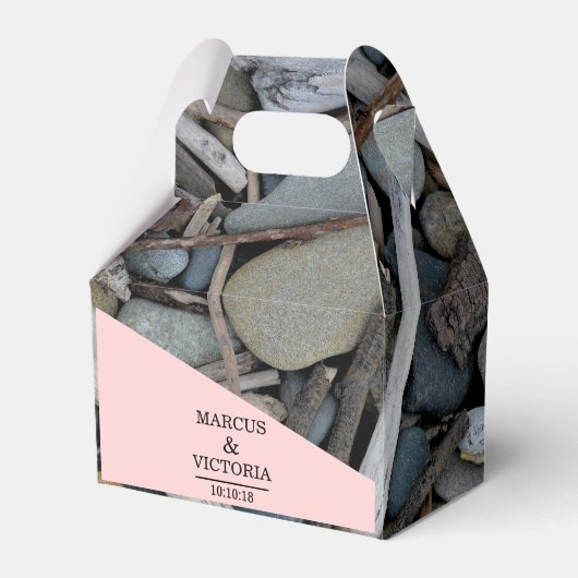 流木ビーチ結婚式 フェイバーボックス (正面サイド)