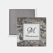 流木フォトビーチ抽象芸術アーストーンモノグラム マグネット (正面/裏面)