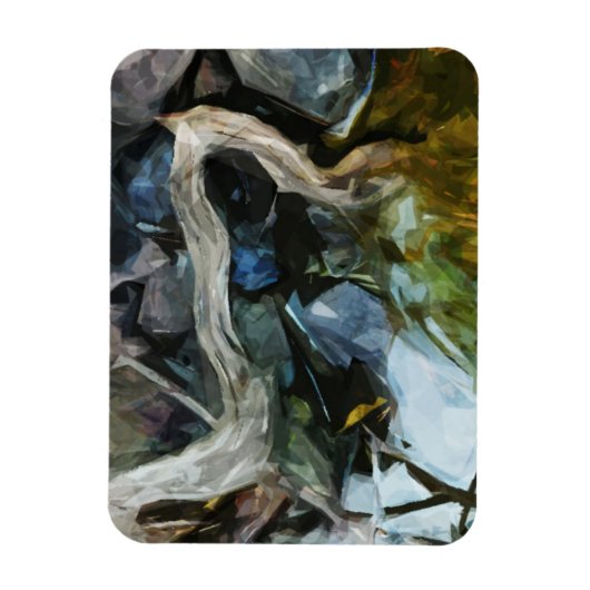 流木川岩材印象派抽象芸術 マグネット (縦)