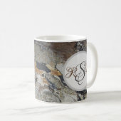 流木木木目フォトファンシーイニシャル自然 コーヒーマグカップ (正面右)