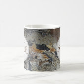 流木木木目フォトファンシーイニシャル自然 コーヒーマグカップ (中央)