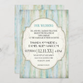 流木海ビーチコースタルシーショア結婚ーズ 招待状 (正面/裏面)