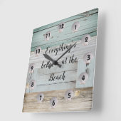 流木素朴や船酔いはビーチが良い スクエア壁時計 (傾斜)