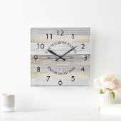 流木素朴正方パーソナライズされた形時計 スクエア壁時計 (ホーム)