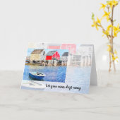 流気にし遠くに込み~青岩魚釣りシャック カード (黄色い花)