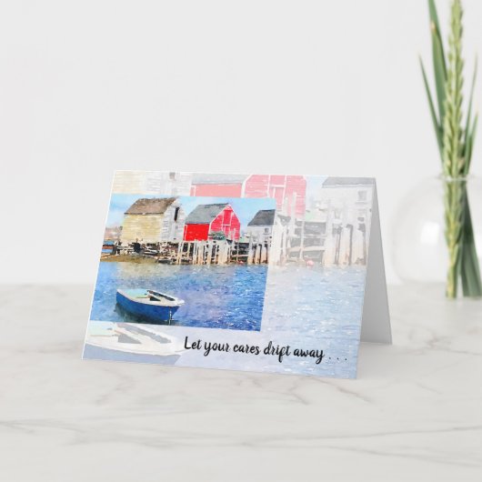 流気にし遠くに込み~青岩魚釣りシャック カード (正面)