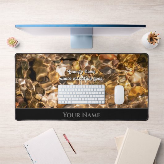 流水やる気を起こさせる引用文前向き心 デスクマット (オフィス1)