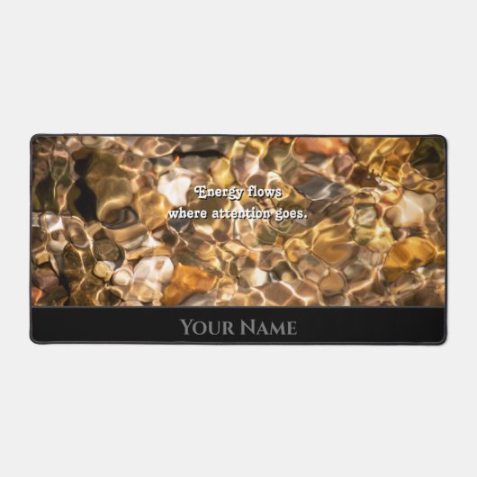 流水やる気を起こさせる引用文前向き心 デスクマット (正面)