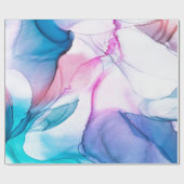 流水色抽象デザイン ラッピングペーパー (フラット)
