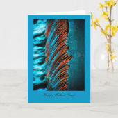 流水色抽象芸術ハッピーファーザーズ・デイ カード (黄色い花)