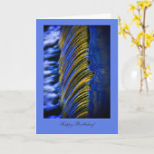 流水色抽象芸術、ハッピーバースデー カード (黄色い花)