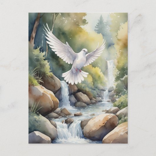 流水色飛んでいるより上の鳩 ポストカード (正面)