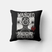 流浪し、極めて危険な人材指名手配ポスター – 白 クッション (裏面)