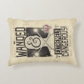 流浪し、極めて危険な人材指名手配ポスター – 黒 アクセントクッション (正面)