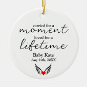 流産スチルバースエンジェルウィングスベビーロストギフト セラミックオーナメント (正面)