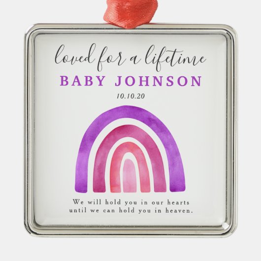流産ベビーロス虹の記憶 メタルオーナメント (正面)