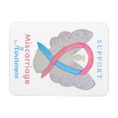 流産認識度リボンアートエンジェルマグネット マグネット (横)