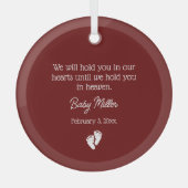 流産/ベビー損失記念碑 ガラスオーナメント (正面)