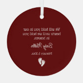 流産/ベビー損失記念碑 ガラスオーナメント (裏面)