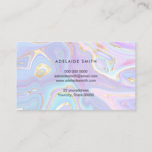 流石フェイクの金ゴールド箔 名刺 (裏面)