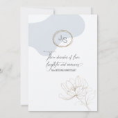 流線の花模様 30周年記念 ダスティーブルー ID1168 招待状 (裏面)