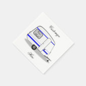 流線形の小型トレーラージプシーキャラバン スタンダードカクテルナプキン (角)