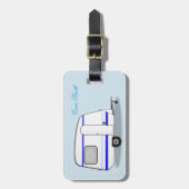 流線形の小型トレーラージプシーキャラバン ラゲッジタグ (正面縦)