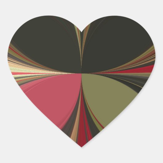 流線形の抽象デザイン アートプリント ハートシール (正面)
