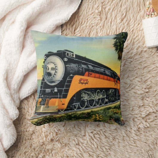 流線形の蒸気機関車 クッション (ブランケット)