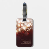 流行およびスタイリッシュな金ゴールドのグリッターの輝き ラゲッジタグ (裏面縦)