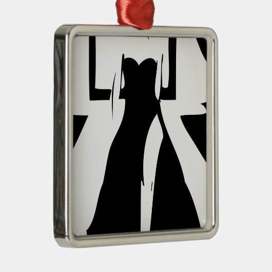 流行のガウンの走路モデル メタルオーナメント (右)