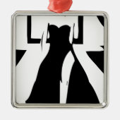 流行のガウンの走路モデル メタルオーナメント (正面)