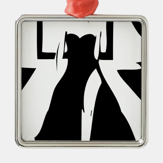 流行のガウンの走路モデル メタルオーナメント (正面)