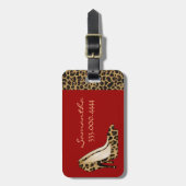 流行のジャガーのSilettosのカスタムな荷物のラベル ラゲッジタグ (正面縦)