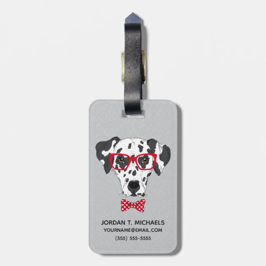 流行のダルマチア人は|あなたの名前を加えます ラゲッジタグ (裏面縦)