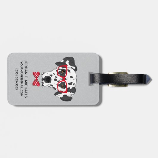 流行のダルマチア人は|あなたの名前を加えます ラゲッジタグ (裏面横)
