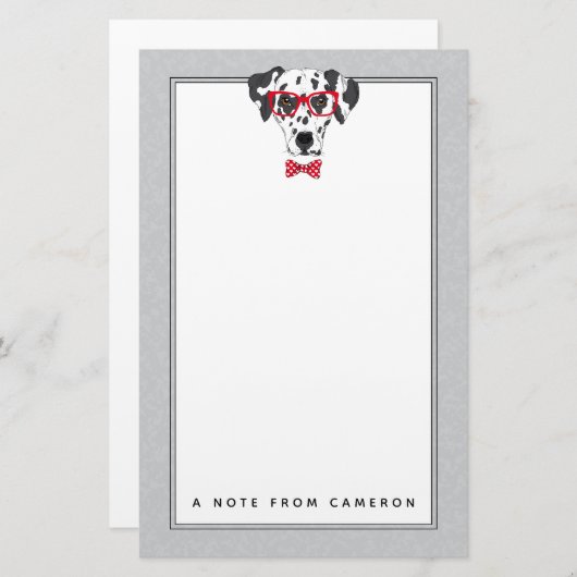 流行のダルマチア人は|あなたの名前を加えます 便箋 (正面/裏面)