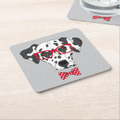 流行のダルマチア人 スクエアペーパーコースター (アングル)