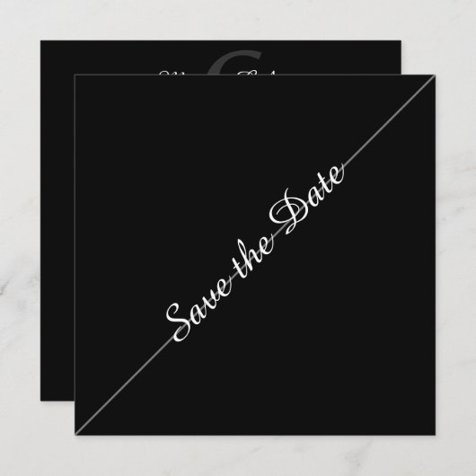 流行のミニマリストで日付を保存する セーブザデート (正面/裏面)