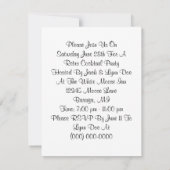 流行のレトロのカクテルのテーマのパーティの招待状 招待状 (裏面)