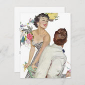 流行のレトロのカクテルのテーマのパーティの招待状 招待状 (正面/裏面)