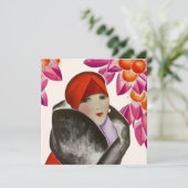 流行の先端を行く女性の誕生日のパーティの招待状の招待 招待状 (スタンド正面)