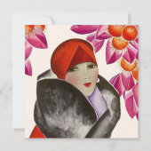 流行の先端を行く女性の誕生日のパーティの招待状の招待 招待状 (正面)