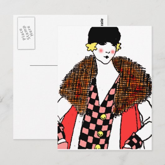 流行の女性 ポストカード (正面/裏面)