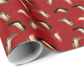 流行の小剣のハイヒールの赤い包装紙 ラッピングペーパー (ロールコーナー)