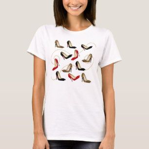 流行の小剣及び真珠の女性Tシャツ Tシャツ
