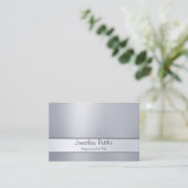 流行の手で描いた原稿の銀のモダンのシンプル 名刺 (スタンド正面)